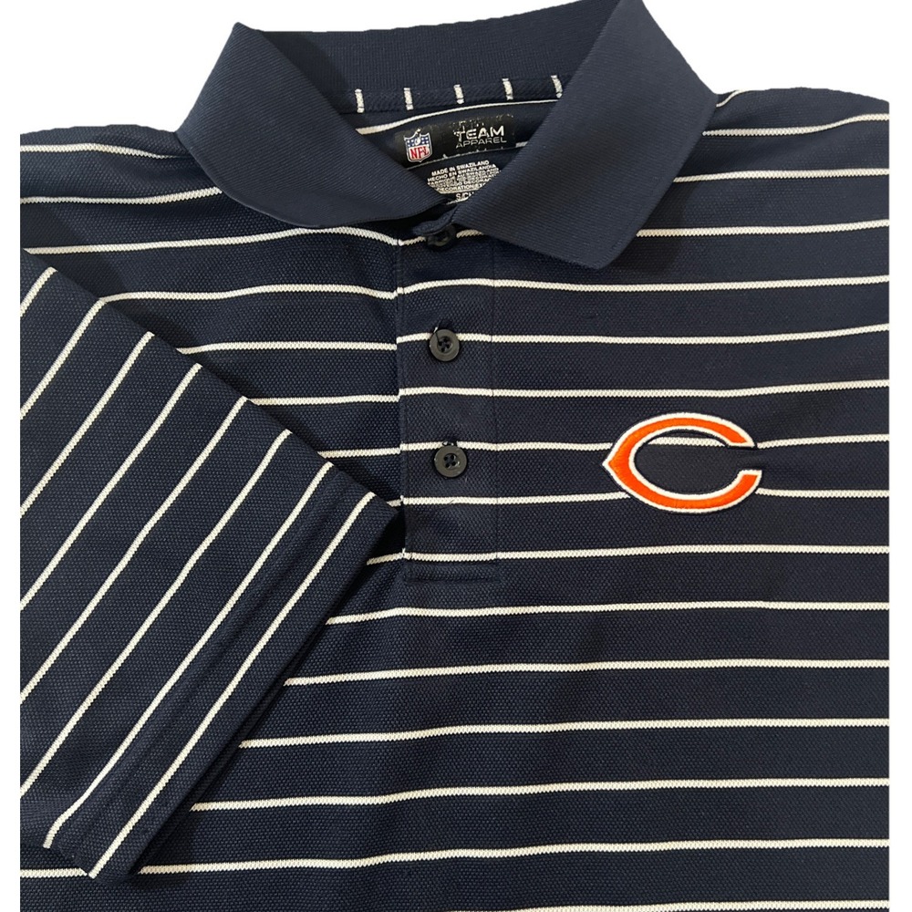 NFL‎ Team Stripped Chicago Bears Golf Polo Light Weight Size Small